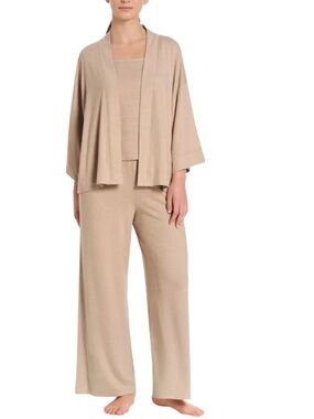 Lemon Beige 3-Piece Cozy Knit Loungewear Set